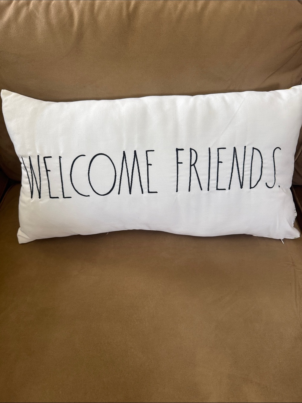 Rae Dunn White Pillow with Yellow/Green Pineapple Accent- Indoor or Outdoor use